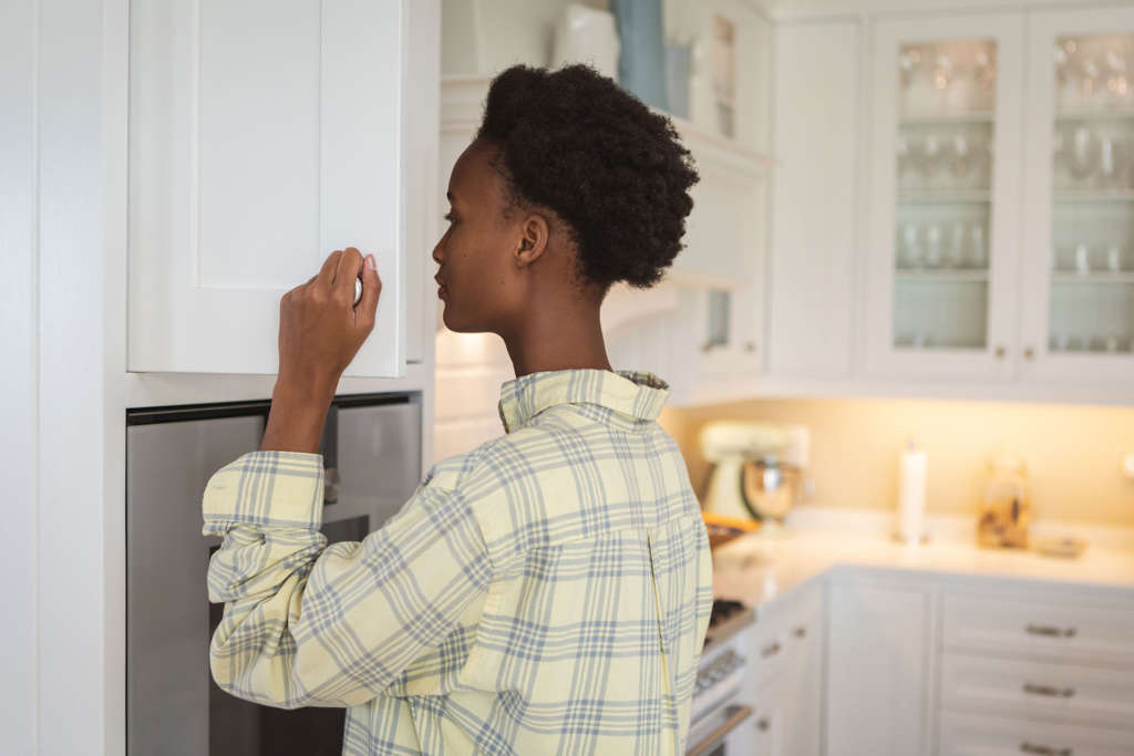 check for clutter the shelves and cabinets